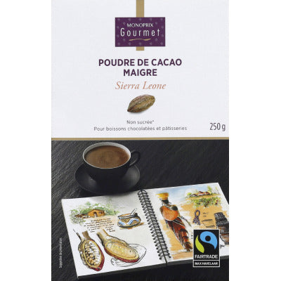 Monoprix Gourmet Poudre De Cacao Maigre Sierra Leone 250G Monoprix Gourmet Poudre De Cacao Maigre Sierra Leone 250G