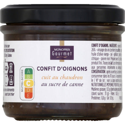 Monoprix Gourmet Confit Oignons 130g Monoprix Gourmet Confit Oignons 130g