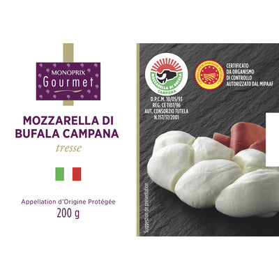 Monoprix Gourmet Tresse de Mozzarella Di Bufala Campana 200g Monoprix Gourmet Tresse de Mozzarella Di Bufala Campana 200g