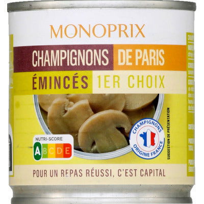 Monoprix Champignons de Paris émincés 3x115g Monoprix Champignons de Paris émincés 3x115g