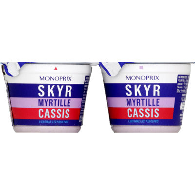 Monoprix Skyr Myrtille Cassis 4x100g Monoprix Skyr Myrtille Cassis 4x100g