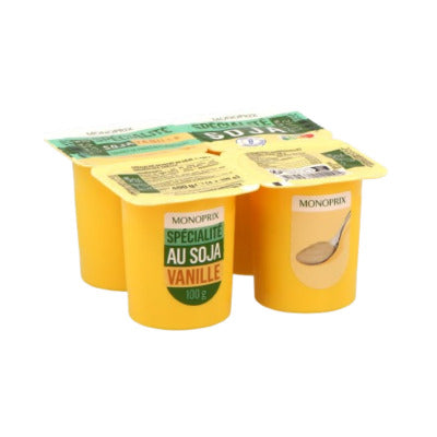 Monoprix Yaourt Soja Vanille 4x100g Monoprix Yaourt Soja Vanille 4x100g