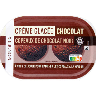 Monoprix Crème glacée au chocolat noir 500g Monoprix Crème glacée au chocolat noir 500g