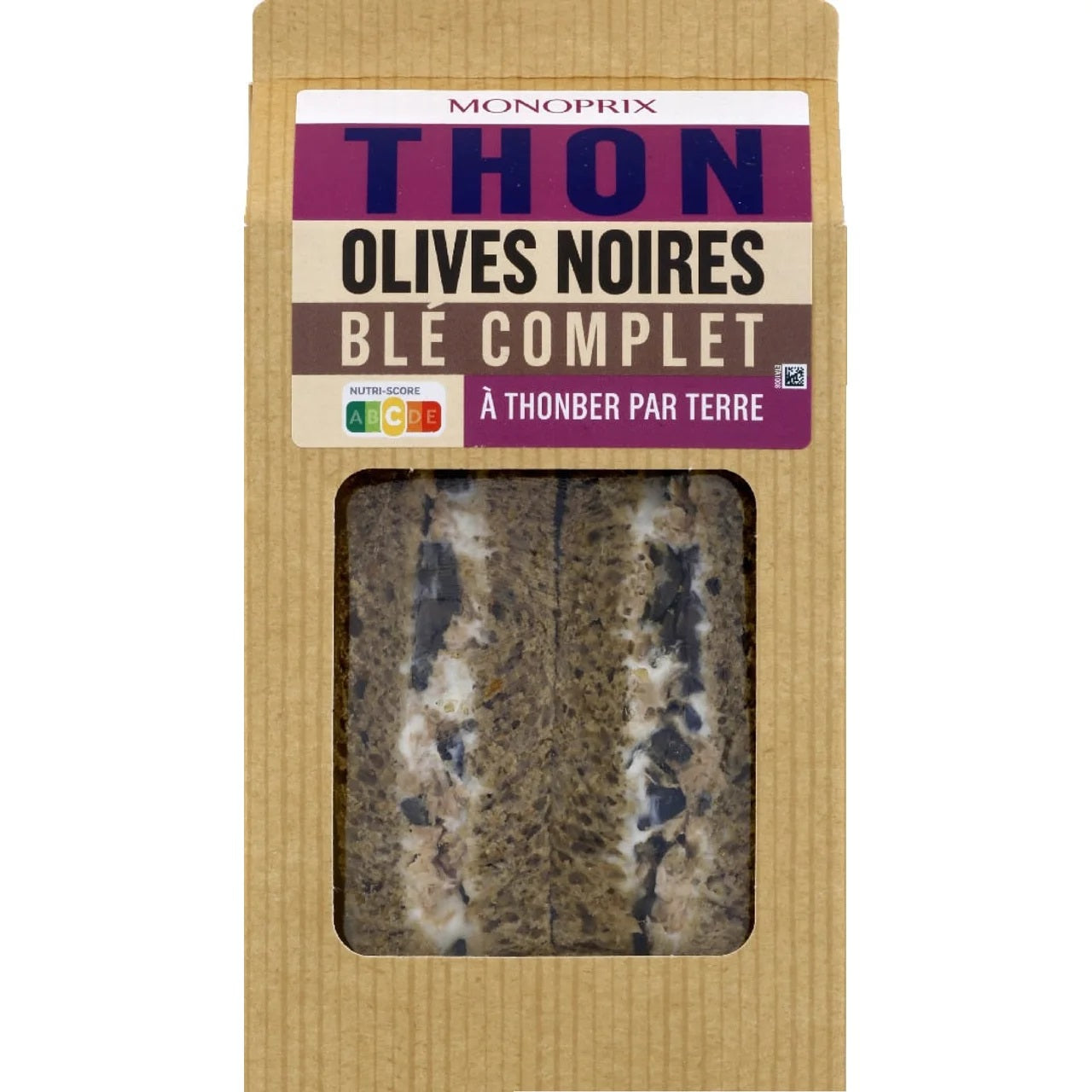 Monoprix Sandwich Thon olives noires blé complet 150g Monoprix Sandwich Thon olives noires blé complet 150g