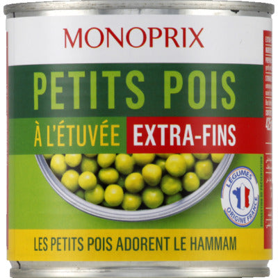 Monoprix Petits Pois à l'Etuvée Extra-Fins 280g Monoprix Petits Pois à l'Etuvée Extra-Fins 280g