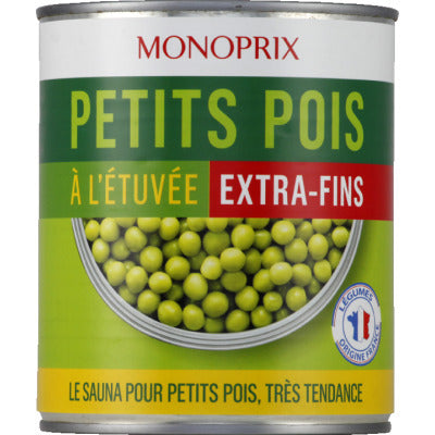 Monoprix Petits pois à l'étuvée extra-fins 560g Monoprix Petits pois à l'étuvée extra-fins 560g