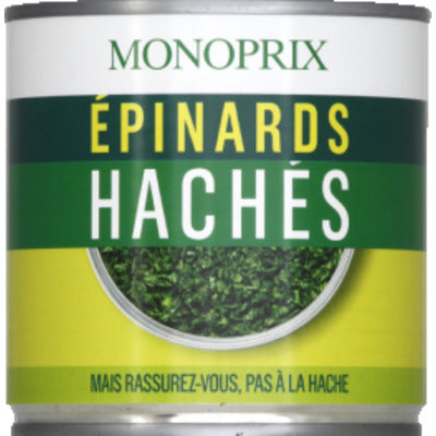 Monoprix Épinards Hachés 395g Monoprix Épinards Hachés 395g