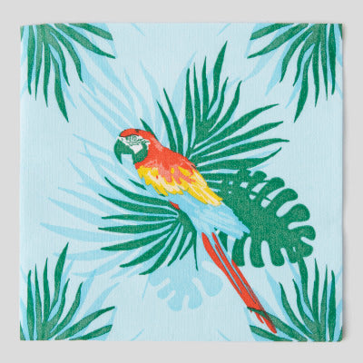 Françoise Paviot 20 Serviettes Perroquet Turquoise, 40X40Cm Françoise Paviot 20 Serviettes Perroquet Turquoise, 40X40Cm