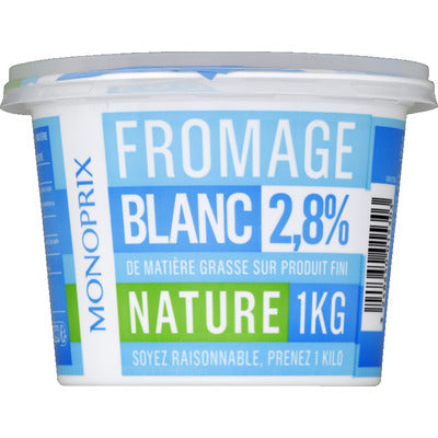 Monoprix Fromage Blanc 2,8% de matière grasse 1kg Monoprix Fromage Blanc 2,8% de matière grasse 1kg