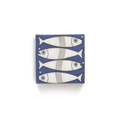 Françoise Paviot 20 Serviettes, Poisson, Bleu Et Blanc, 25X25Cm Françoise Paviot 20 Serviettes, Poisson, Bleu Et Blanc, 25X25Cm