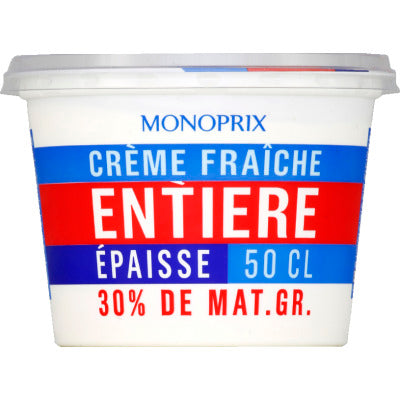 Monoprix crème fraîche entier 30% 50cl Monoprix crème fraîche entier 30% 50cl