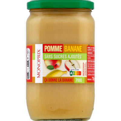 Monoprix Purée Pomme Banane sans sucre Ajouté 710g Monoprix Purée Pomme Banane sans sucre Ajouté 710g