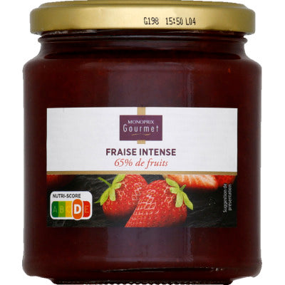 Monoprix Gourmet Confiture fraises intense 330g Monoprix Gourmet Confiture fraises intense 330g