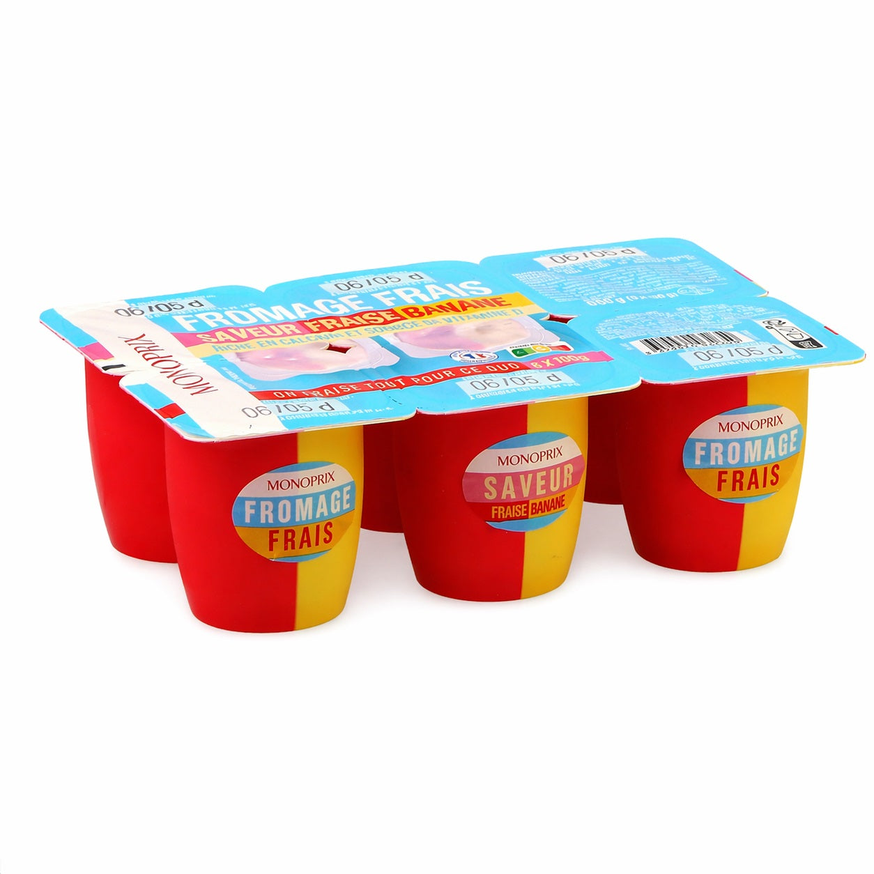 Monoprix Yaourt Fraise Banane 6x100g Monoprix Yaourt Fraise Banane 6x100g
