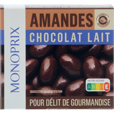 Monoprix Amandes chocolat au lait 120g Monoprix Amandes chocolat au lait 120g
