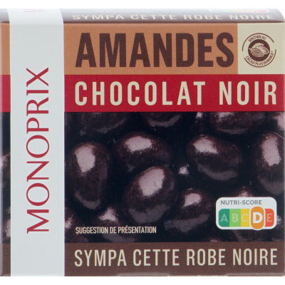 Monoprix Amandes chocolat noir 120g Monoprix Amandes chocolat noir 120g