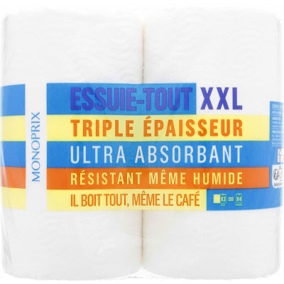 Monoprix Essuie-Tout Triple Epaisseur XXL x2 Monoprix Essuie-Tout Triple Epaisseur XXL x2