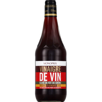 Monoprix Vinaigre de vin élevé en fût de chêne puissant 7% d'acidité Monoprix Vinaigre de vin élevé en fût de chêne puissant 7% d'acidité