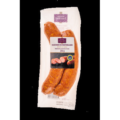 Monoprix Gourmet Saucisses de Montbéliard fumées et cuites 250g Monoprix Gourmet Saucisses de Montbéliard fumées et cuites 250g