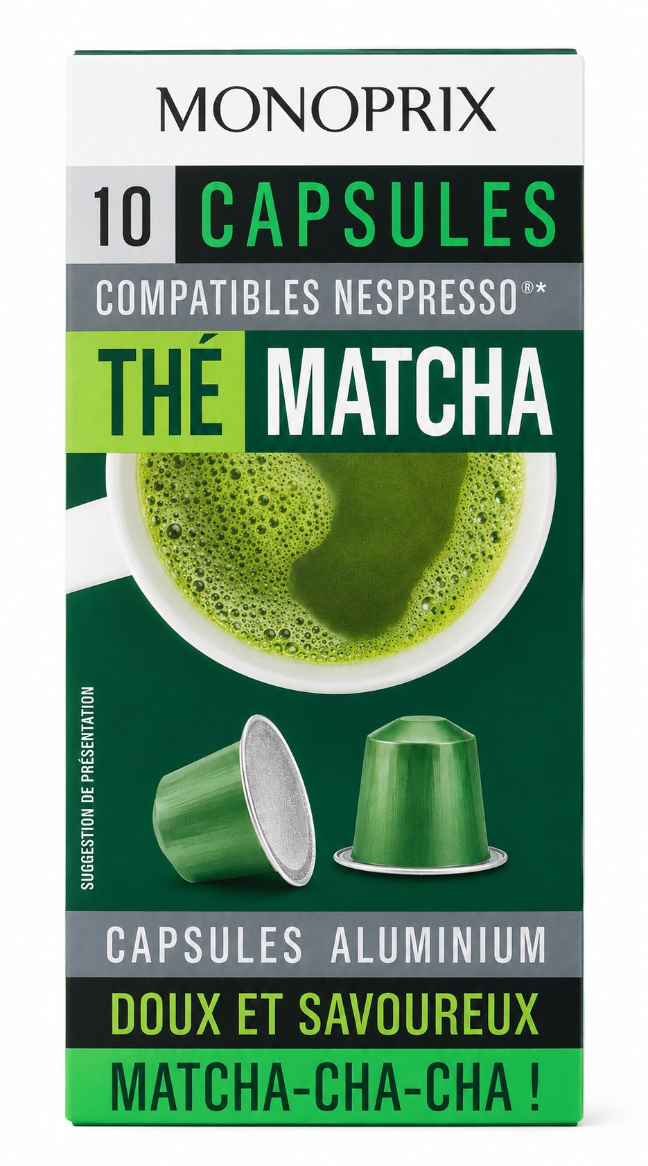 Monoprix Capsules nespresso thé matcha x10 Monoprix Capsules nespresso thé matcha x10