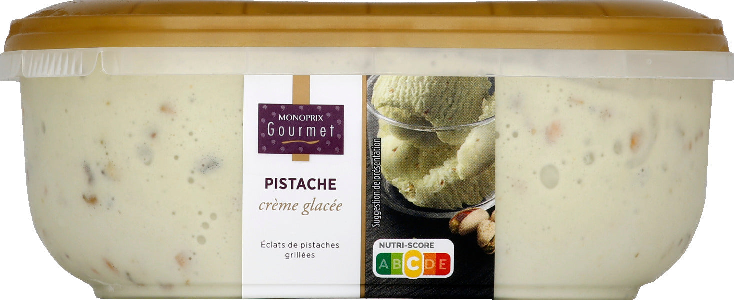 Monoporix Gourmet Crème glacée pistache 500ml Monoporix Gourmet Crème glacée pistache 500ml