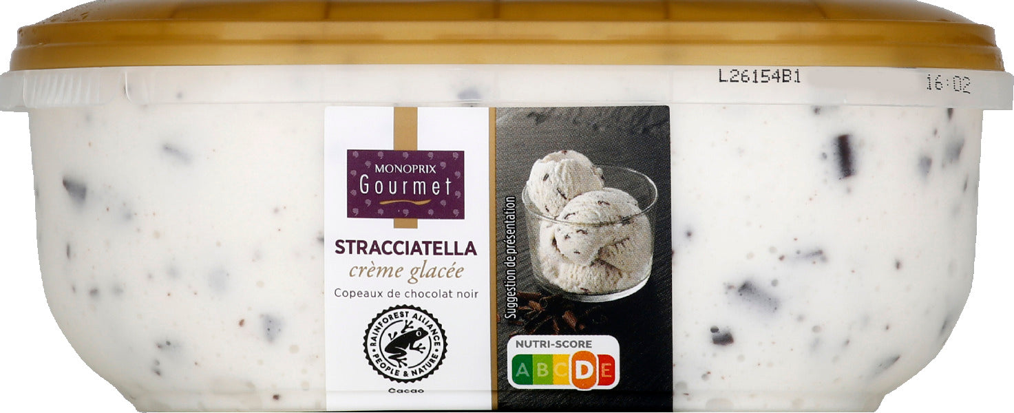 Monoprix Gourmet Crème glacée stracciatella 500g Monoprix Gourmet Crème glacée stracciatella 500g