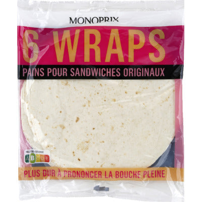 Monoprix Wraps pains pour sandwiches originaux 370g Monoprix Wraps pains pour sandwiches originaux 370g