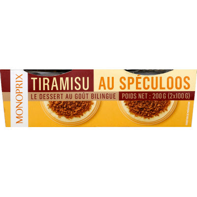 Monoprix Tiramisu Au Spéculoos 2x100g Monoprix Tiramisu Au Spéculoos 2x100g