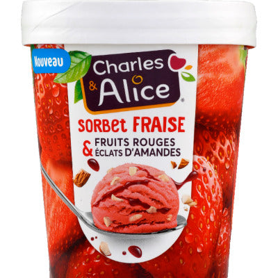 Charles & Alice Sorbet fraise fruit rouge 450ml Charles & Alice Sorbet fraise fruit rouge 450ml