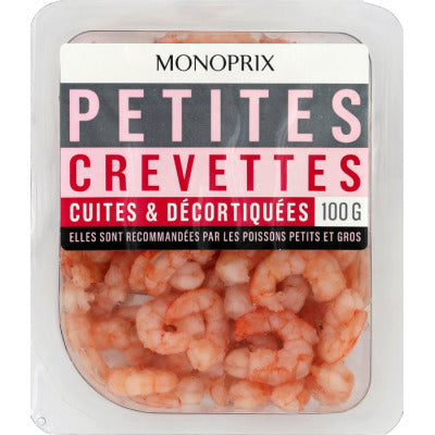 Monoprix Petites Crevettes cuites décortiquées 100g Monoprix Petites Crevettes cuites décortiquées 100g