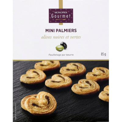 Monoprix Gourmet Mini palmiers aux olives 85g Monoprix Gourmet Mini palmiers aux olives 85g