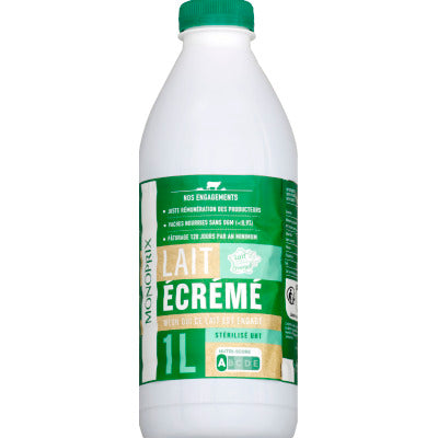 Monoprix Lait écrémé stérilisé UHT 1l Monoprix Lait écrémé stérilisé UHT 1l