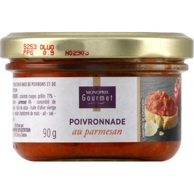 Monoprix Gourmet Poivronnade à base de poivrons et de parmesan 90g Monoprix Gourmet Poivronnade à base de poivrons et de parmesan 90g