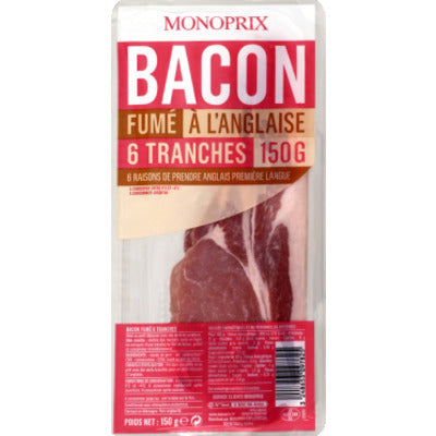 Monoprix Tranches De Bacon 150g Monoprix Tranches De Bacon 150g