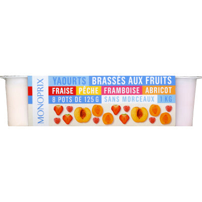 Monoprix Yaourt Brassés aux fruits mixés 8x125g Monoprix Yaourt Brassés aux fruits mixés 8x125g