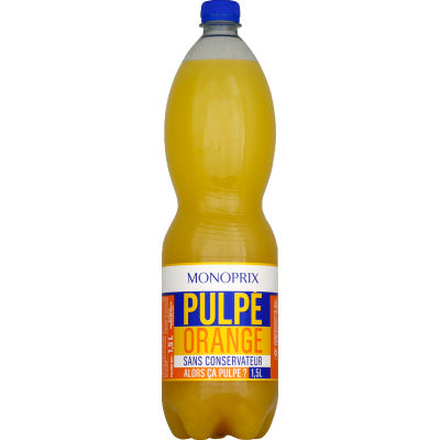 Monoprix Boisson gazeuse Pulpé orange 1,5L Monoprix Boisson gazeuse Pulpé orange 1,5L