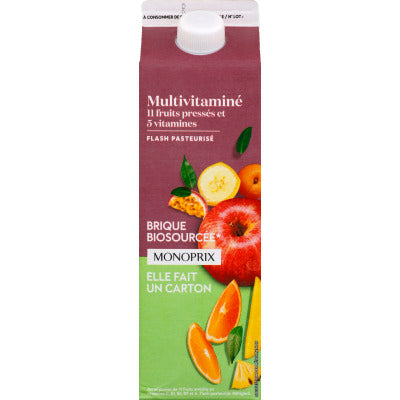 Monoprix Jus multifruits 100% pur jus 1L Monoprix Jus multifruits 100% pur jus 1L