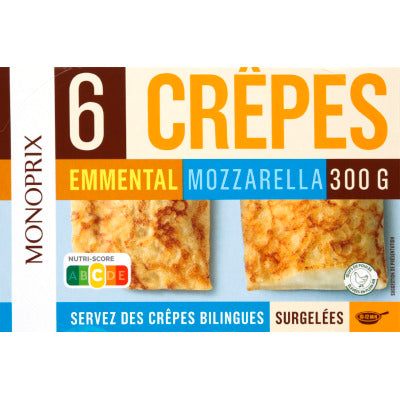 Monoprix 6 crêpes au fromage surgelées 300g Monoprix 6 crêpes au fromage surgelées 300g