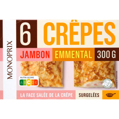 Monoprix Crêpes au Jambon & Emmental x6 300g Monoprix Crêpes au Jambon & Emmental x6 300g