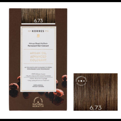 Korres Coloration Permanente à l'Huile D'argan, 6.73 Doré Cacao145ml Korres Coloration Permanente à l'Huile D'argan, 6.73 Doré Cacao145ml