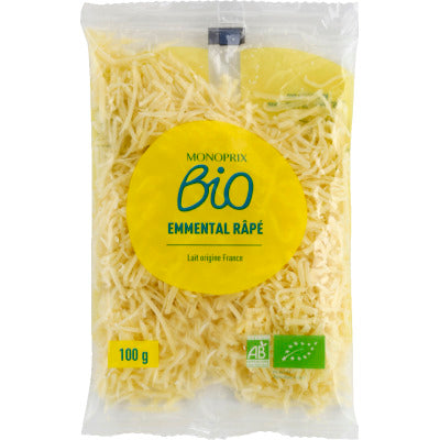 Monoprix Bio Emmental râpé 100g Monoprix Bio Emmental râpé 100g