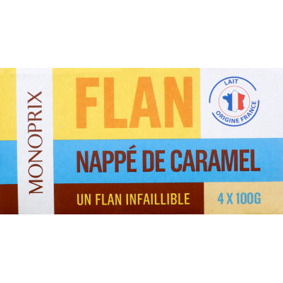 Monoprix Flan nappé de caramel 4 x 100g Monoprix Flan nappé de caramel 4 x 100g