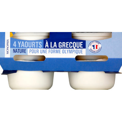 Monoprix Yaourt à la grecque 4x150g Monoprix Yaourt à la grecque 4x150g