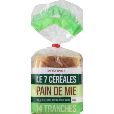 Monoprix Pain de mie aux 7 céréales 550g Monoprix Pain de mie aux 7 céréales 550g