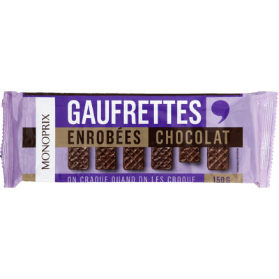 Monoprix Gaufrettes Enrobées Chocolat 150g Monoprix Gaufrettes Enrobées Chocolat 150g