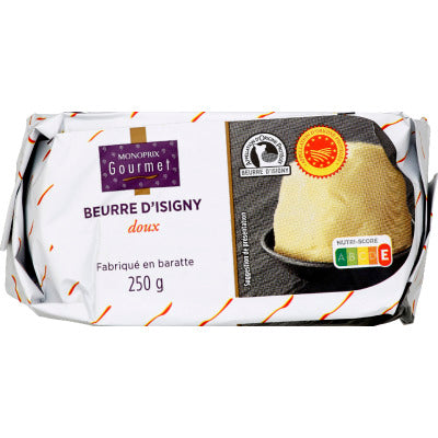 Monoprix Gourmet beurre d'Isigny doux 250g Monoprix Gourmet beurre d'Isigny doux 250g