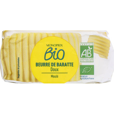 Monoprix Bio Beurre moulé doux 250g Monoprix Bio Beurre moule doux 250g