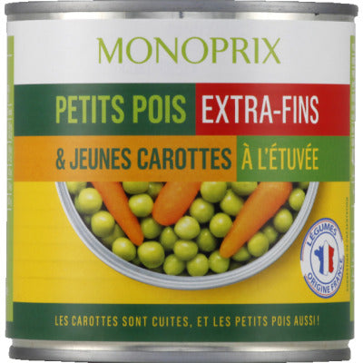 Monoprix Petits Pois & Jeunes Carottes à l’Etuvée 265g Monoprix Petits Pois & Jeunes Carottes à l’Etuvée 265g