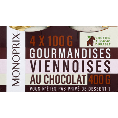 Monoprix Viennoises Au Chocolat x4 Pots, 400g Monoprix Viennoises Au Chocolat x4 Pots, 400g