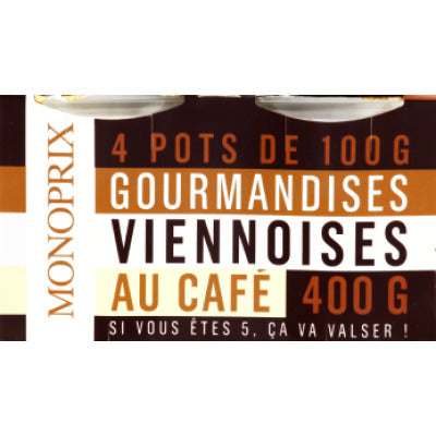 Monoprix Viennoises Au Café x4 Pots, 400g Monoprix Viennoises Au Café x4 Pots, 400g